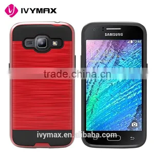 Newest Metal Brushed Texture Impact Resistant Heavy Duty Hybrid Dual Layer Shockproof Protective Cover Shell for Samsung J2 2016 thumbnail-1