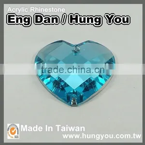 Bulk Wholesale 4 Holes Heart Shaped Sew On Acrylic Rhinestone With Silver Foil Back thumbnail-3