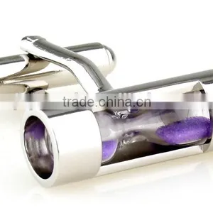 Sands Of Time White Sand Hourglass Timer Cufflinks thumbnail-1