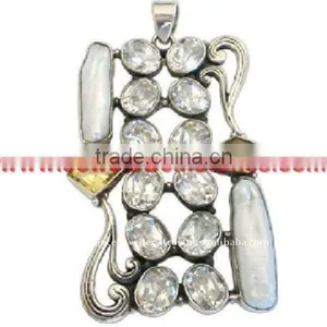 Sterling Silver Pendant, Semiprecious Stone Pendant, Jewellery Shops thumbnail-1