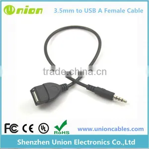 New Sync 3.5mm Male Car AUX Audio Plug Jack to USB Female Cord Converter Cable thumbnail-1