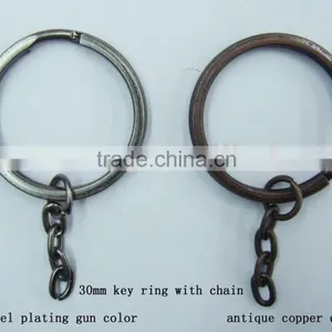 Old Copper Color Key Ring With Short Chain thumbnail-1