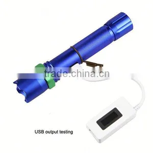 POPPAS 809B 3W Brightest XPE R2 Zoomable USB Power Bank Waterproof Rechargeable Bright Police Flashlight thumbnail-4