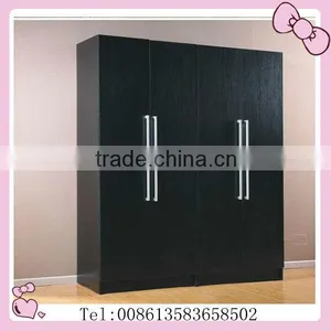 2 Doors Black Melamine Wardrobe thumbnail-1