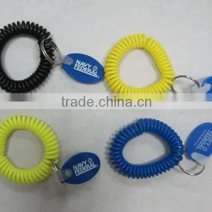 Wrist Coiled Key Holders Wtih a Custom Print Tag thumbnail-1