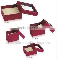Red Wrapping Cardboard Jewelry Box thumbnail-3