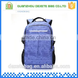 2016 Ladies Multifunctional Purple Fashion Travel Printed Canvas Backpack Bag thumbnail-1