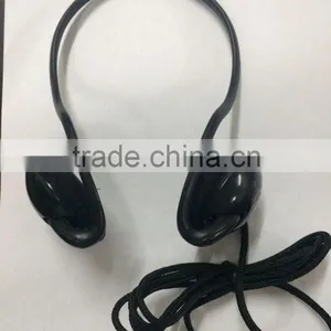 Cheap Good Quality Disposable Neckband Headphone With Braided Wire thumbnail-2