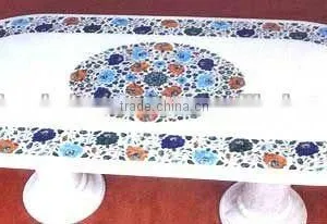 White Marble Inlaid Tables thumbnail-1