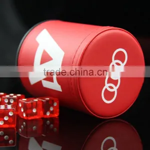 Custom Leather Dice Cup With Printed Logo thumbnail-1