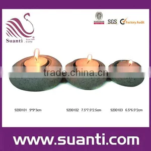 New Style High Quality Pebble Polystone/metal Wedding Candle Holder thumbnail-1