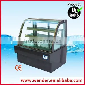 1.2Meter Arc Style Golden Frame Commercial Cake Display Cooler thumbnail-1