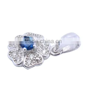 925 Silver Gemstone Inlay Flower Pendant for Girls thumbnail-2