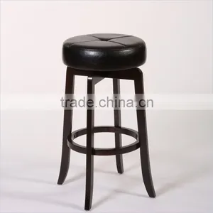 Hot Sale Wooden Bat Stool Swivel Stool Counter Stool Without Back thumbnail-1