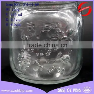 Embossed Mini Glass Jam Jar for Sale thumbnail-3