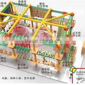 Indoor Climbing Rope Net/ Obstacle Course Playground, Commercial Indoor Children Playground thumbnail-4