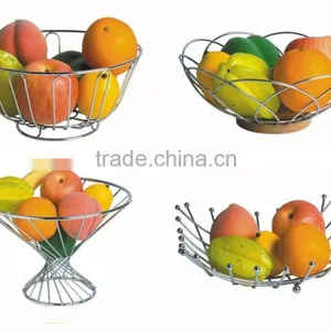 China Factory Fashion Design Storage Metal Wire Fruit Basket thumbnail-1