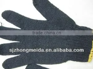 Black Industrial Cotton Working Glove/grey Cotton Knitted Glove thumbnail-1