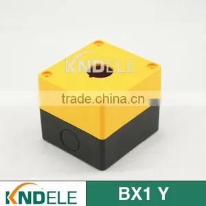 Push Button Station Electrical Control Boxes Plastic One Hole Yellow and Black BX1 Y thumbnail-1