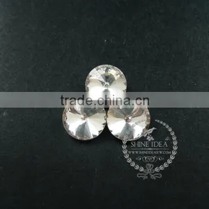14mm Transparent Glass Round Satellite Sharp Cabochon for DIY Earrings,rings Supplies 4110101 thumbnail-1