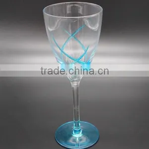 Wholesale Clear Goblet With Lines Of Different Colors thumbnail-5