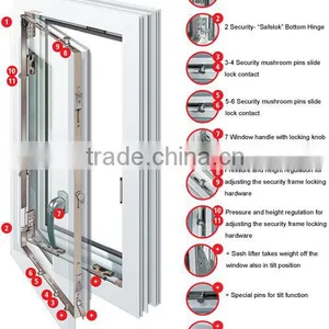 Out Swing Casement Aluminum Windows-6063 t5 Series thumbnail-6