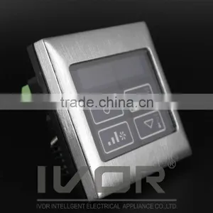 Good Quality IVOR Central Air-Conditioner Thermostat Digital AC Thermostat Switch SK-AC2000T Bright Gold Metal Frame thumbnail-2