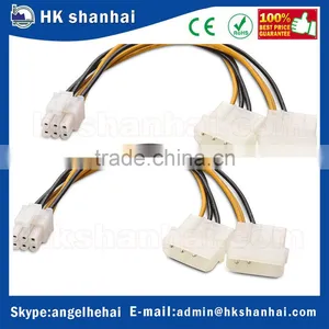 Trend 2017 Low Price Video Graphics Card 6 Pin PCIE to 2x 4 Pin Molex LP4 Power Cable PCI Express Power Splitter Adapter Cable thumbnail-1