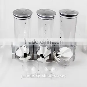 2016 New Wholesale Hot Sell Clear Plastic Cereal Dispenser With 3 Bucket for Dispenser thumbnail-2