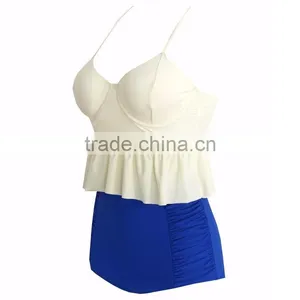 New Fashion Hot Selling Swimsuit With Small Flounce Top Quality Mature Women High Waist Bikini thumbnail-4