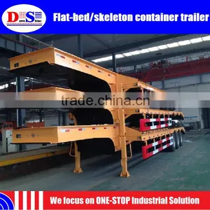 2 20ft/40ft Flat-bed or Skeleton Tri-axle Container Semi Trailer thumbnail-3
