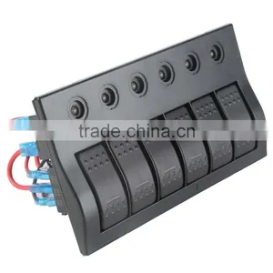 New 6 Gang Circuit LED Rocker Waterproof Marine Boat Yacht Switch Panel 12V/24V thumbnail-2