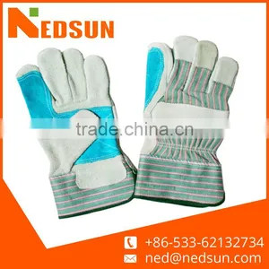 Durable Double Palm Leather Working Gloves Safety thumbnail-1