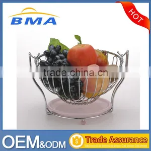 Jiangmen Wholesale Steel Wire Fruit Basket With Plastic Tray thumbnail-1