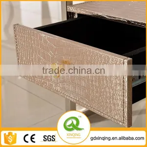 D379 Hot Sale Stainless Steel Leather Wooden Side Table thumbnail-2