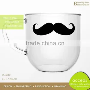 Fancy Colored Double Wall Glass Tea Coffee Cup Mug thumbnail-3