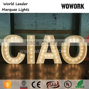 Waterproof Shopfront Logo Retro Bulb Metal Letters Sign Decorative Advertising Backdrop Lamp thumbnail-5