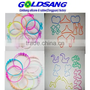 2015 Hot Selling Silicone Hair Ties Colorful Silicone Hair Bands Bracelet for Girls and Children thumbnail-1