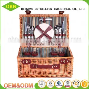 Wholesale New Design Food Insulated Atacado Cestas de Vime do Piquenique Wicker Picnic Basket thumbnail-1