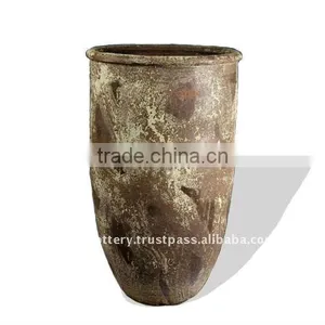 Ancient Glazed Pot, Antique Outdoor Planter thumbnail-1