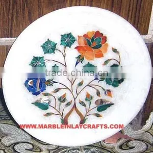 Luxurious Marble Inlay Plates , Decorative Gift Plate thumbnail-1