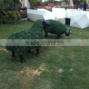 Fiberglass Goat Statue With Artificial Grass thumbnail-4