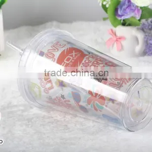 16oz Plastic Coffee Tumbler With Straw thumbnail-6
