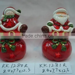 Ceramic Santa Claus on Xmas Apple,x'mas Hat,christmas Headgear,Christmas Decoration thumbnail-1