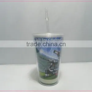 Wholesale Fashion Customized Coco Cola Cup With Straw for Plastic Cup thumbnail-1