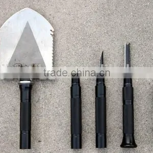 Mutifunction Outdoor Knife Shovel Hoe Screw Driver Flashlight Camping Equipment thumbnail-3