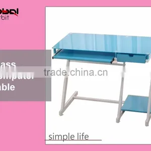 Glass Desktop Design Study Cum Modern Computer Table thumbnail-3