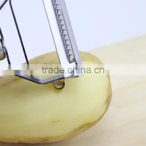 Kitchen Multifunction Stainless Steel Potato Julienne Peeler With Black Rubber Handle thumbnail-5