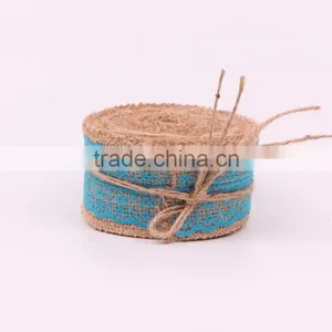 Decorative 28mm Wide Wire Edge Burlap Ribbon thumbnail-2