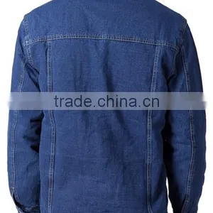 Button Front Stone Washed 10.5OZ Cotton Denim Jacket Jeans Denim Pants thumbnail-2